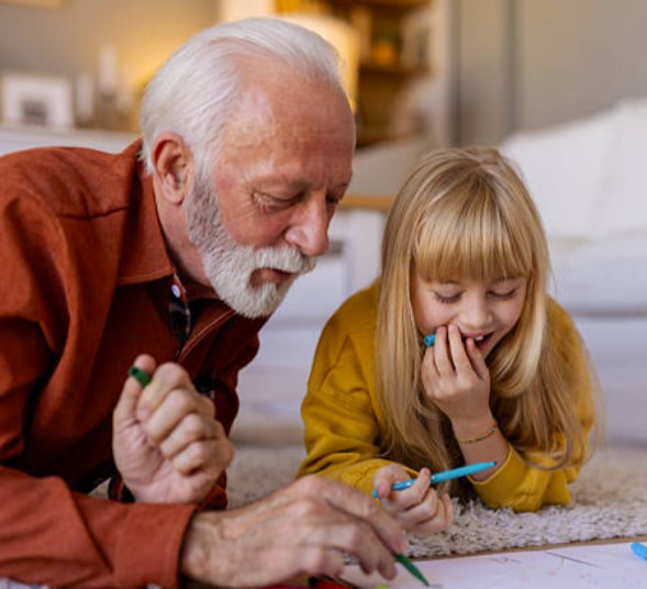 Grandfather and granddaughter enjoying time together - the joy of legacy
